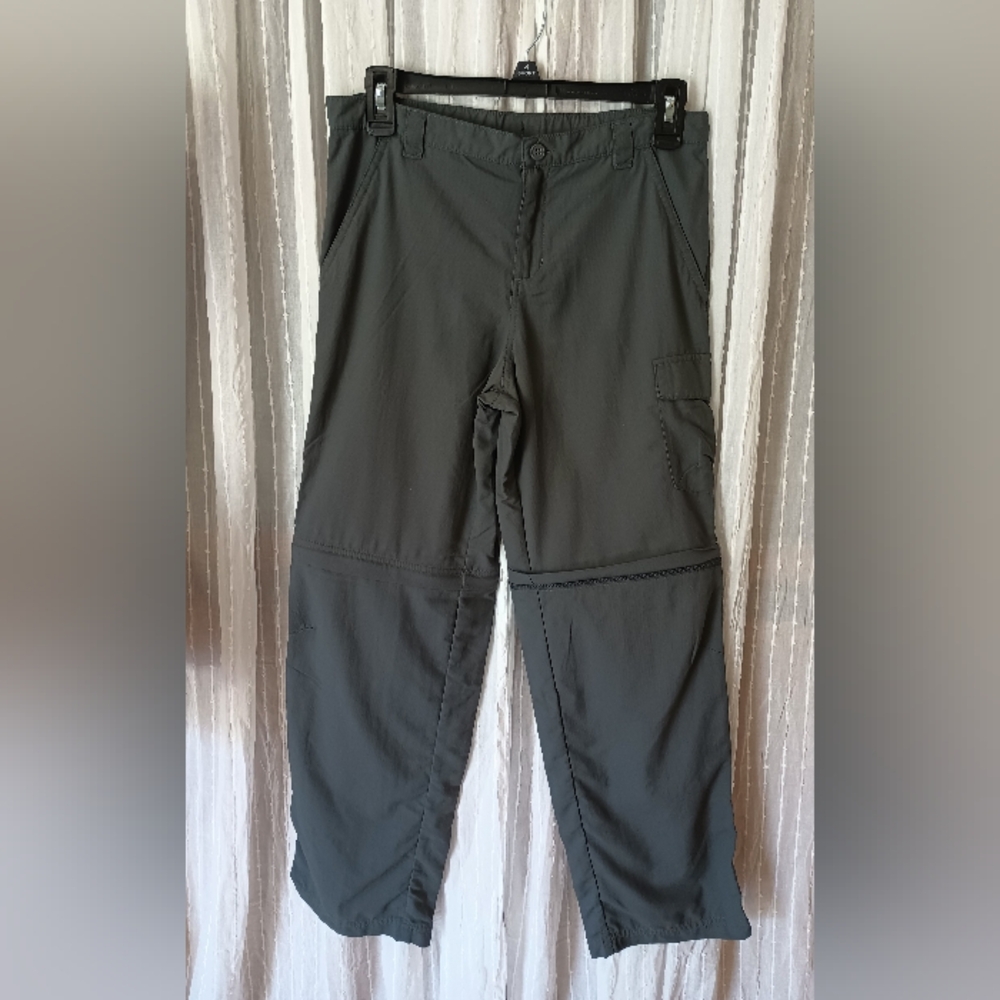 Columbia Omni Shade Sun Protection Hiking Pants Zip Off Sports Gray Large 14/16